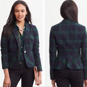 EUC Plaid one button Banana Republic blazer
